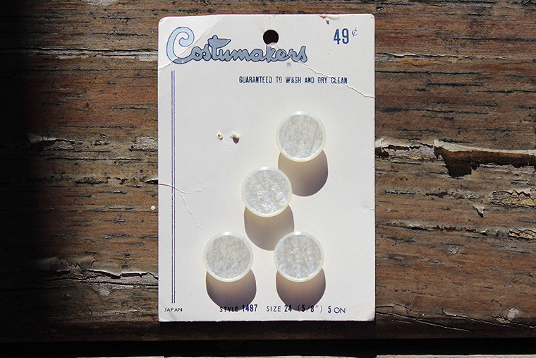 Vintage 1960s Costumakers Shiny Acrylic Buttons #1487. 4 on Card