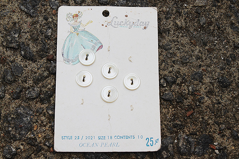 Vintage 1957 Luckyday Genuine Ocean Pearl Buttons