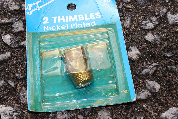 Vintage 1990s LT Nickel Plated 2 Thimble Set