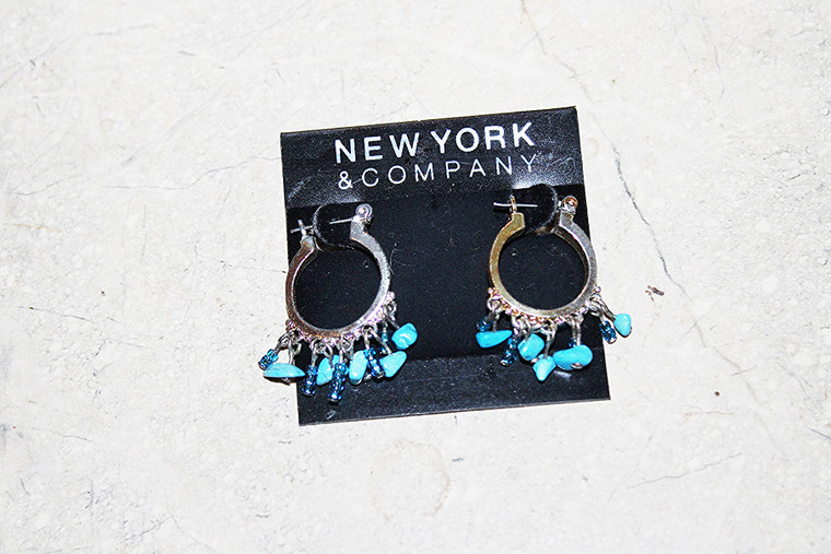 Vintage New York & Co. Aqua Stones Pierce Earrings