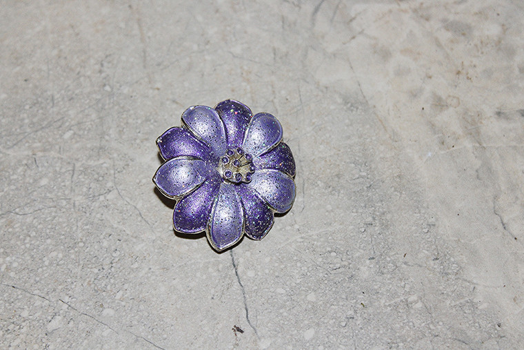 Vintage Glitter Hyacinth Blossom Pin Brooch