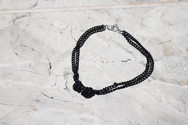 Vintage Black Metal Chain Link Knotted Bracelet