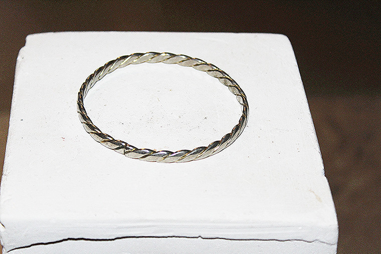 Vintage Layered Design Silver Metal Bangle Bracelet