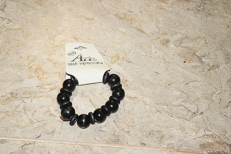 Vintage Accent Self-Expression Chunky Black Wood Stretch Bracelet