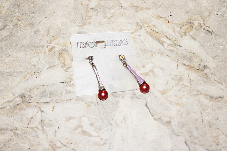 Vintage Iridescent Faux Gem Dangle Earrings