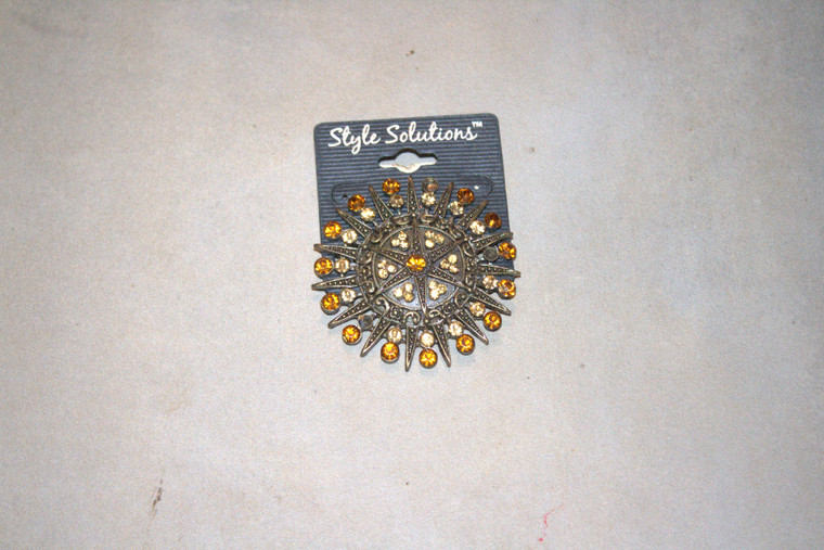 Vintage Style Solutions Faux Amber Stones Brooch