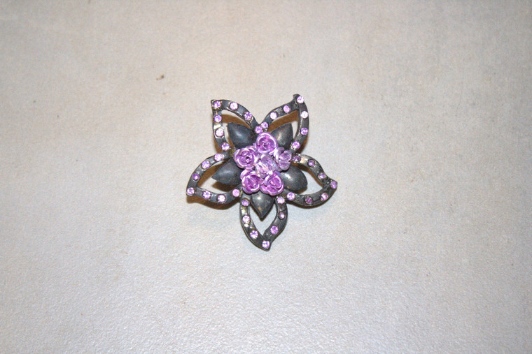 Vintage 5-Star Purple Glitter Brooch