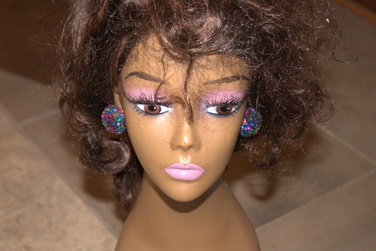 Vintage Sequence Glitter Doom Pierce Earrings