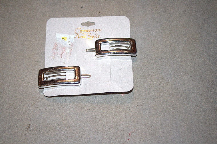 Vintage Cinnamon & Spice 2-Pc. Silver Tone Clip Barrettes