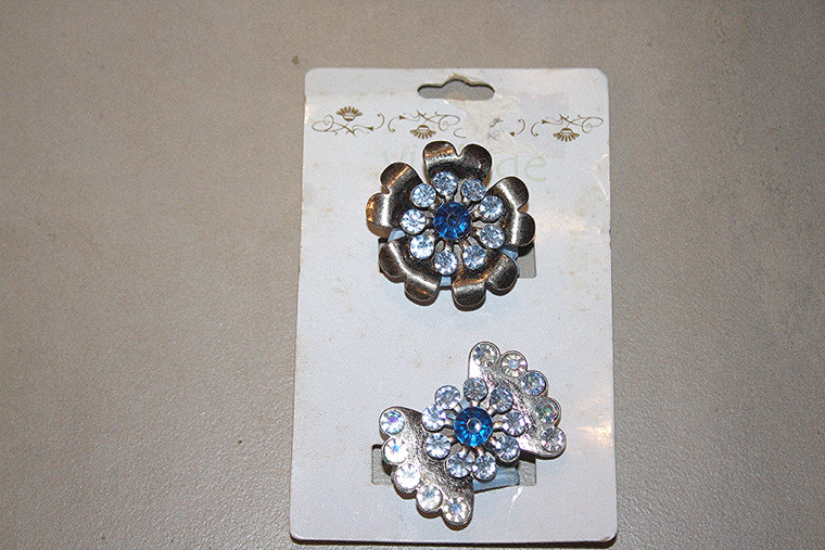 Vintage 2-Pc. Metal & Faux Stones 2-Styles Pony Holders