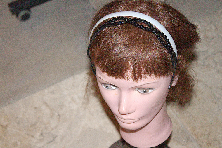 Vintage 2-Pc. Black/White Plastic Headband