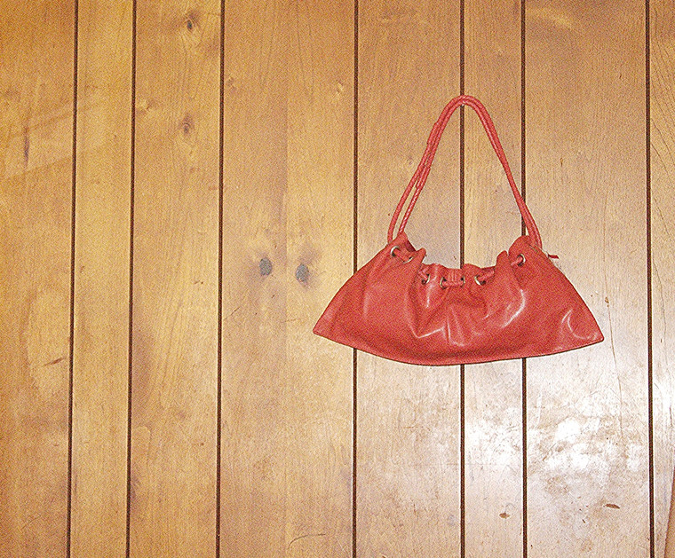 Vintage Ruched Peachy Maple Grommet Handbag