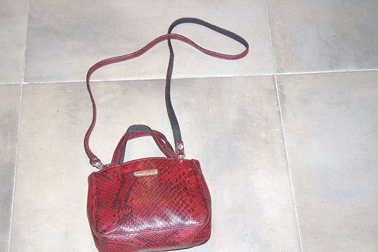 Vintage Faux Red Snakeskin 2-Option Handbag