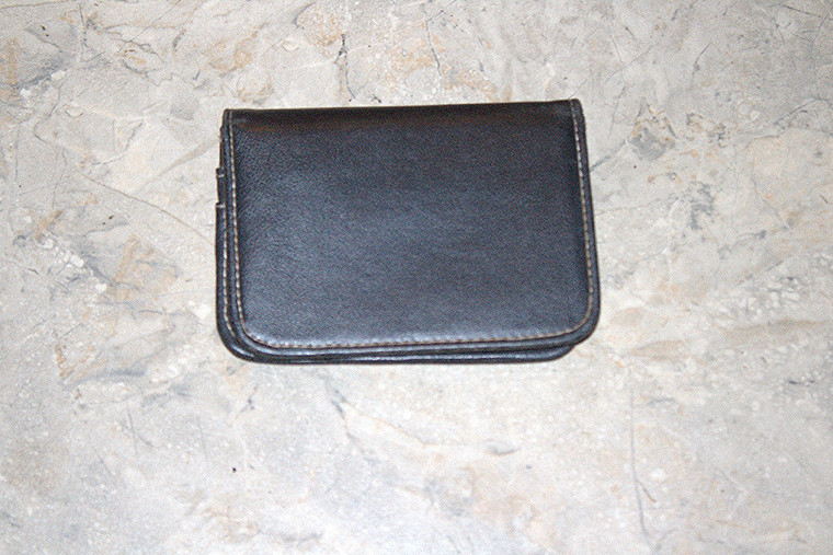 Vintage Faux Black Leather ID & Cardholder