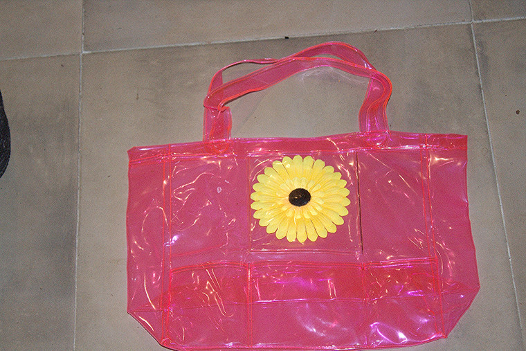 Vintage Transparent Pink Sunflower Bag