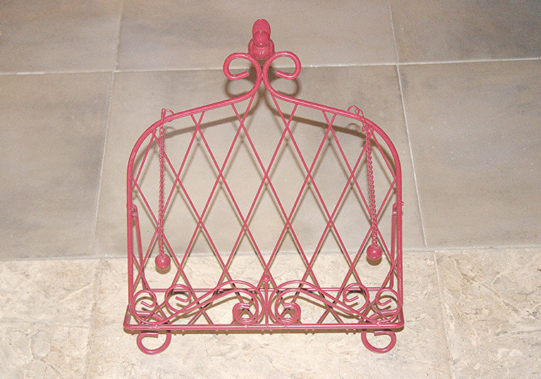 Post Vintage Wrought Iron Burgundy Cookbook Stand