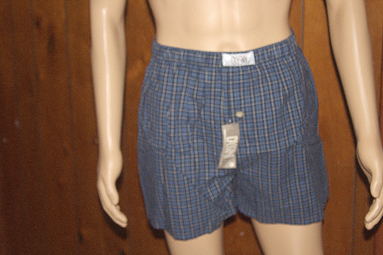 Vintage Oleg Cassini Blue Plaid Men's Boxers