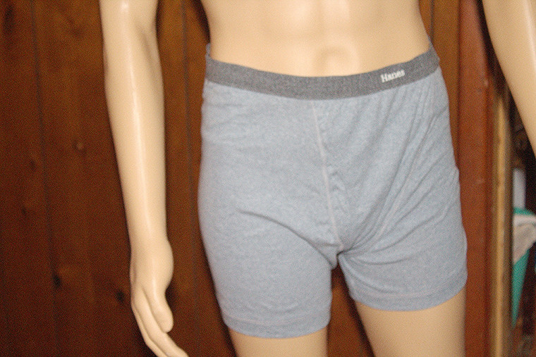 Vintage Hanes 100% Cotton Jersey/Stretchy Men's Boxer Underwear Gray