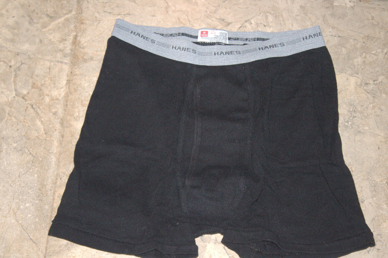 Vintage Hanes 100% Cotton Jersey/Stretchy Men's Boxer Underwear Black