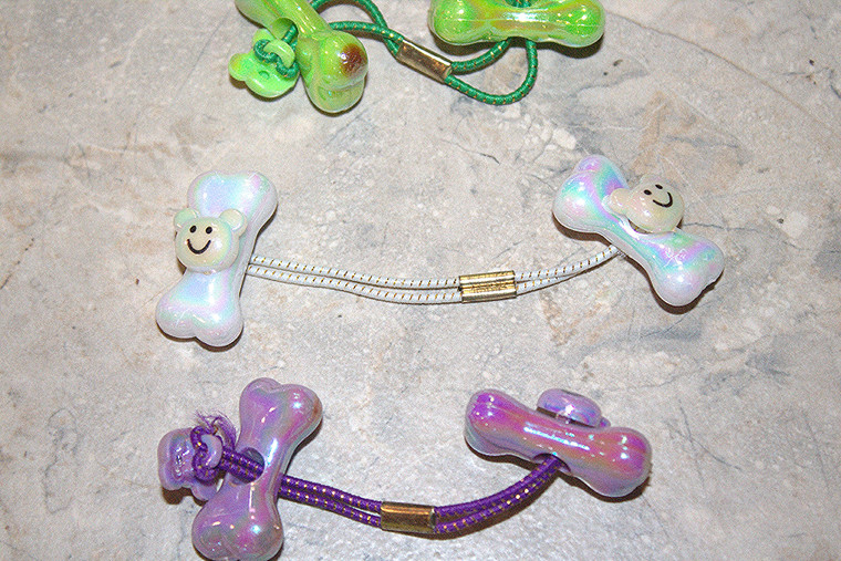 9-Pc. Iridescent Smiley Face Doggie Bone & Clip Claw Hair Set