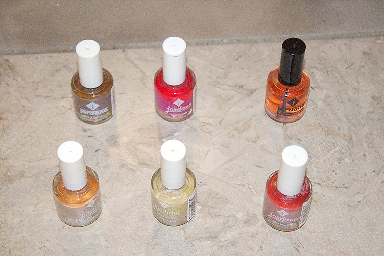 6-Pc Jordana Assorted Colors Blush Summer/Pink Frost/Powder Puff/Hot Pink/Ice/Powder Puff Nail Polish