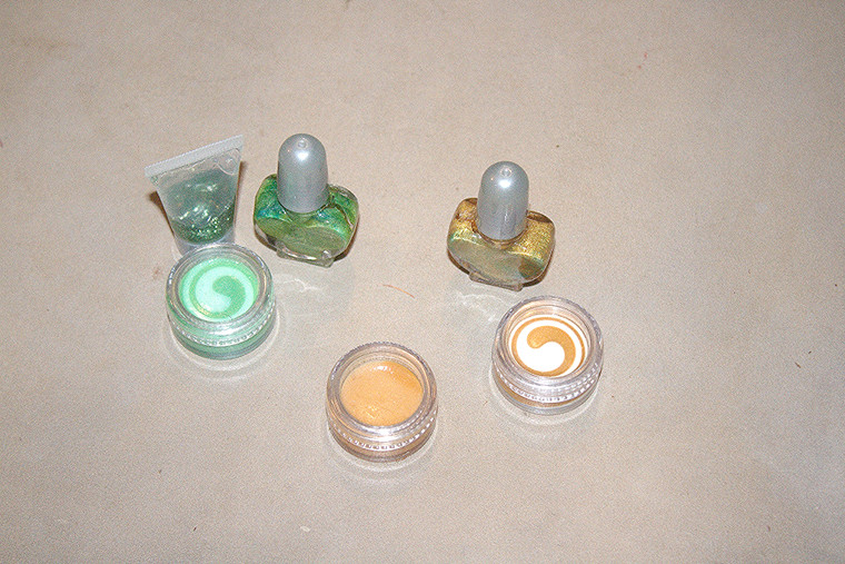 6-Pc Teal & Mocha Swirl Lips/Nail/Glitter Gel Set