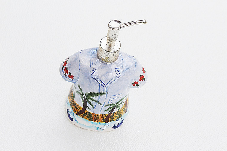 Large Vintage Tropical Shirt Pump Soap Dispenser