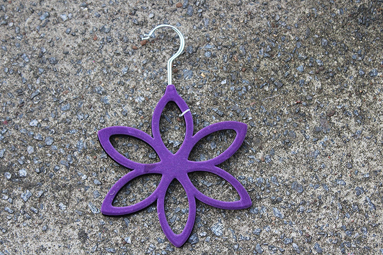 Purple Flocked Velvet Covered Accessory Hanger