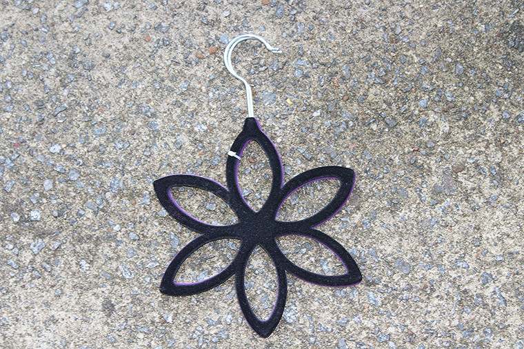 Black Velvet Covered Flocked Accessory Hanger
