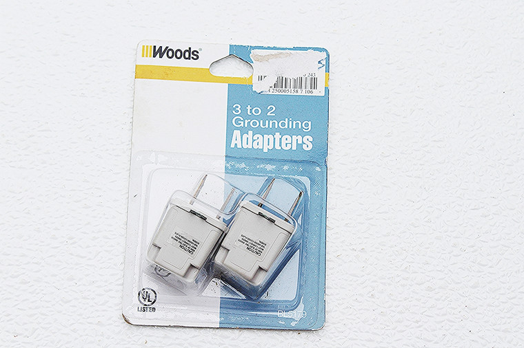 2-Piece Woods 3 to 2 Grounding Adapters
