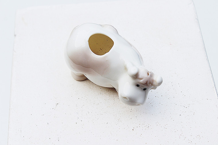 Vintage Mini Hippo Porcelain Toothpick Holder