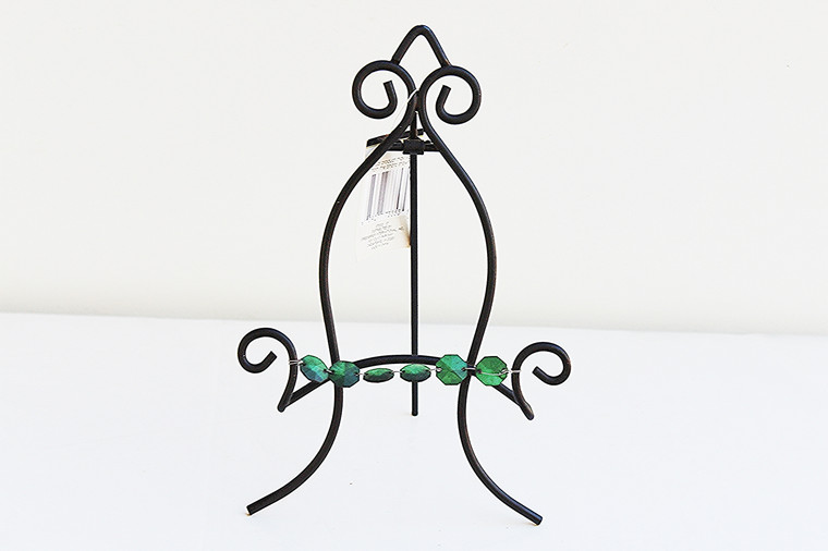 Black Metal & Beads Display Easel