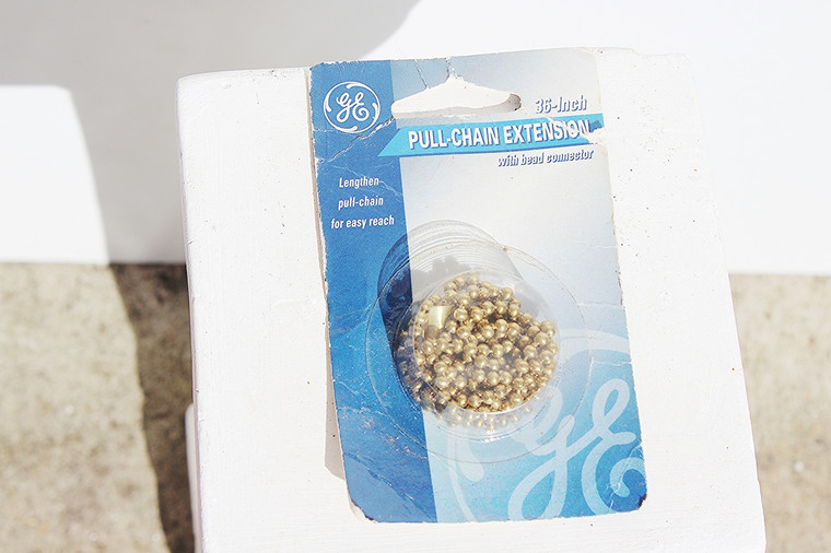 GE 36" Beaded Pull Chain with Connector- Metal