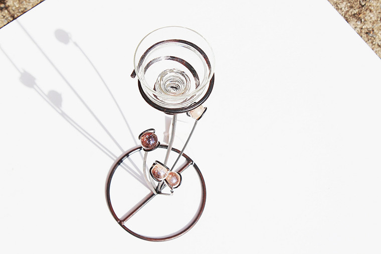 Spiral Metal Candle Holder & Glass Container