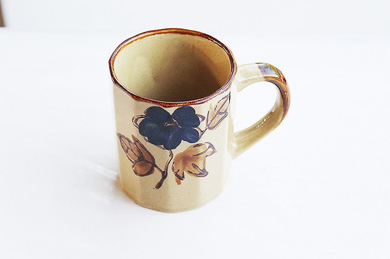 Blue Pansie Flower Ceramic Mug