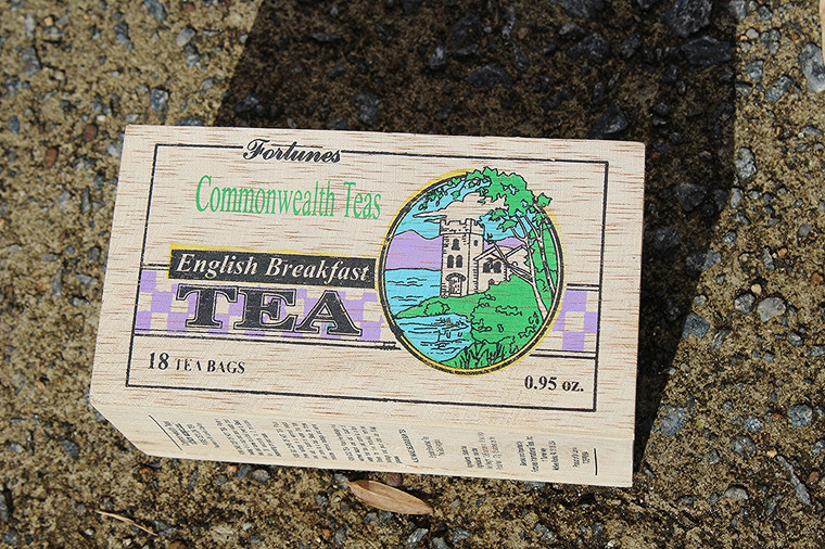 Vintage Fortunes Commonwealth Teas Wood Storage Box