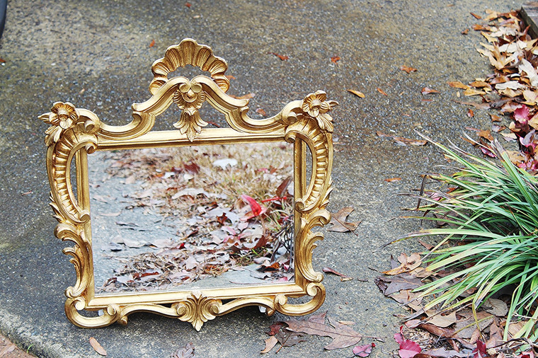 Vintage Ornate Gold Italian Hanging Wall Mirror