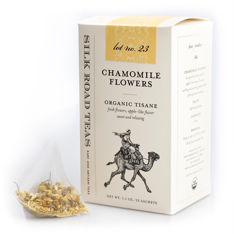 Chamomile Flowers Organic Sachets Loose Tea Sachets Boxes Silk Road