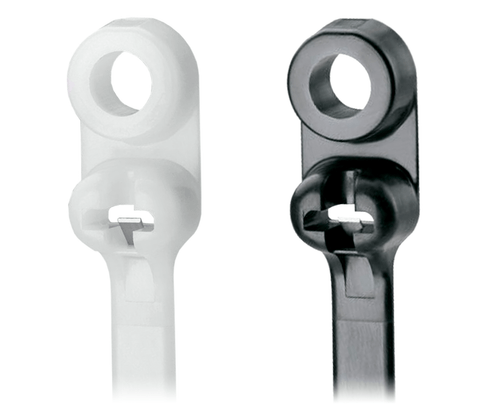 Dome-Top Barb Ty Cable Ties with Mounting Ring