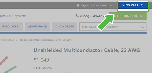Ordering Guide Step 6 - Click View Cart