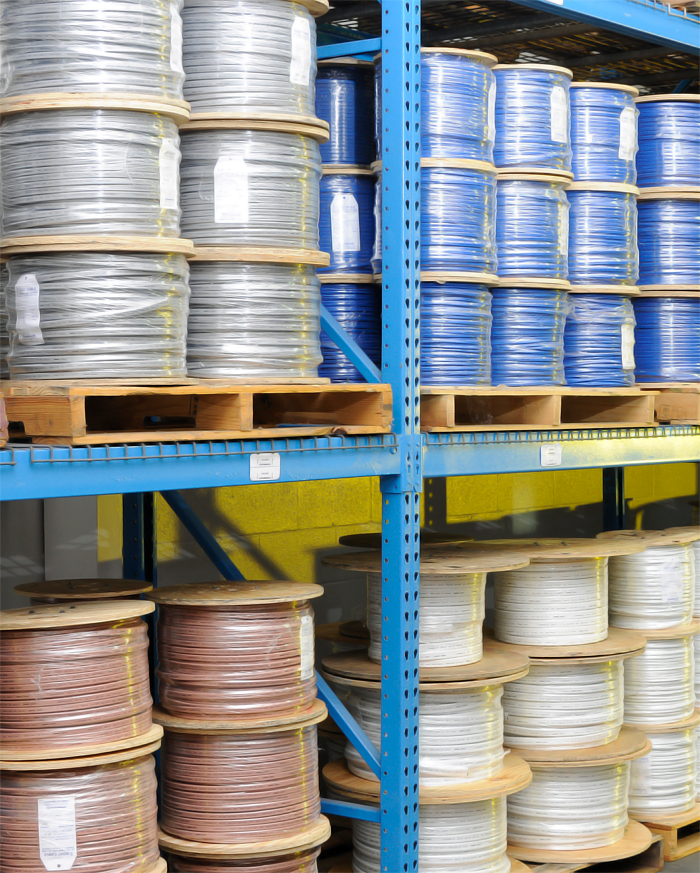 Pacer shelves packed full of high quality wire and cable