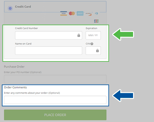 Ordering Guide Step 10 - Fill out payment information