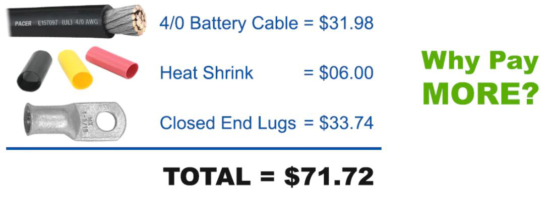 The cost to build your own battery cable assemblies