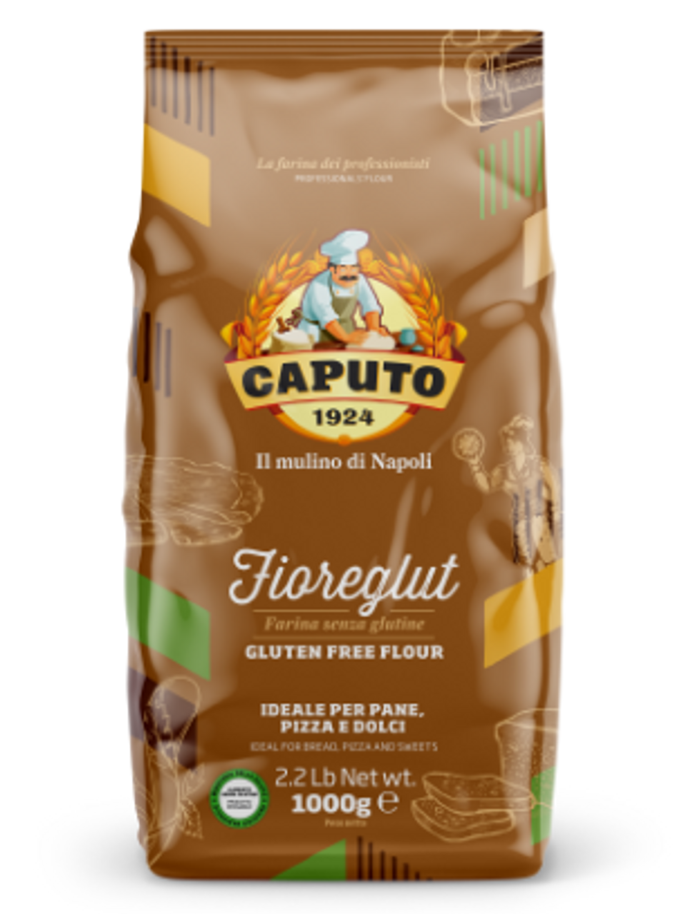 Gluten Free Flour, Farina Senza Glutine, Caputo, Napoli, 2.2 lb (1 kg)