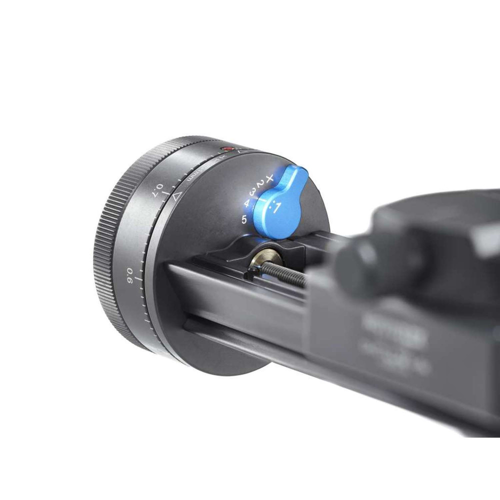 NV Focusing rail w/ Focus wheel with click stops for magnifications up to 5:1