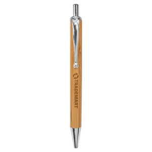 Bamboo Pen With Silver Trim