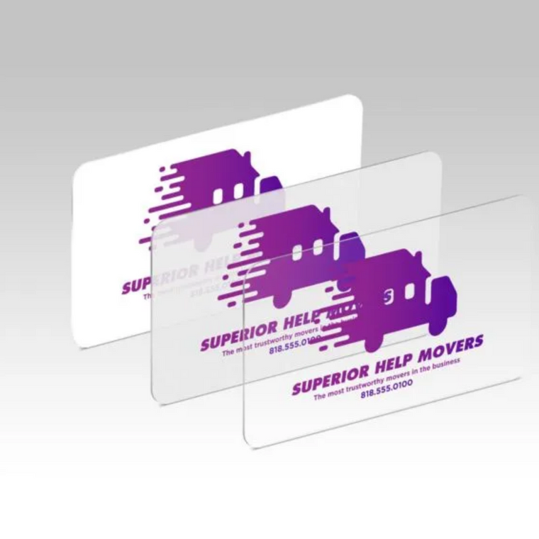 Plastic Business Cards , Clear , White or Frosted