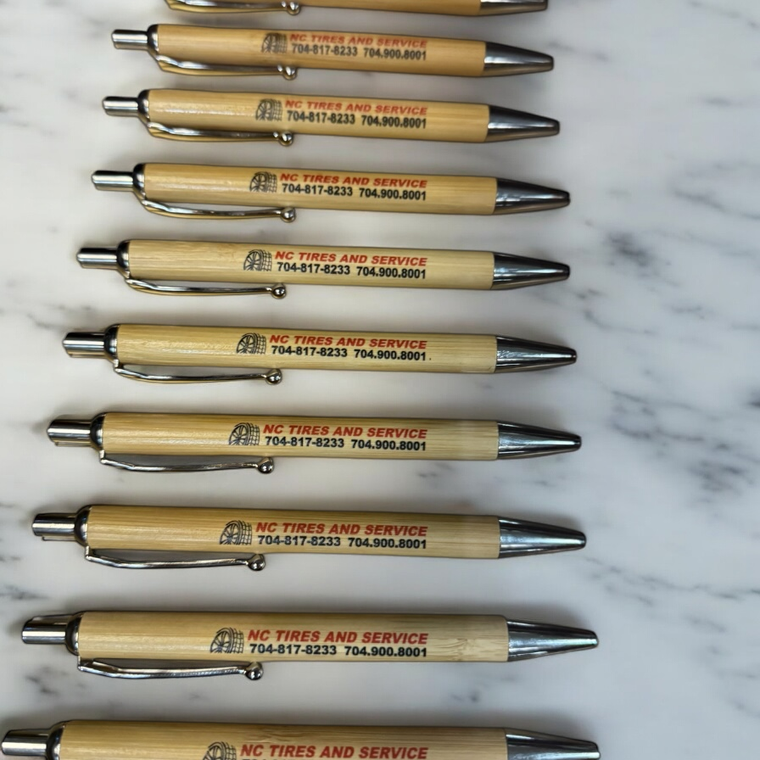 Bamboo Pen With Silver Trim