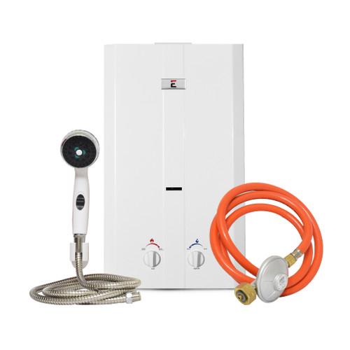 Eccotemp CEL-10 Portable Outdoor Tankless Water Heater w/ Shower Set, 50 mbar