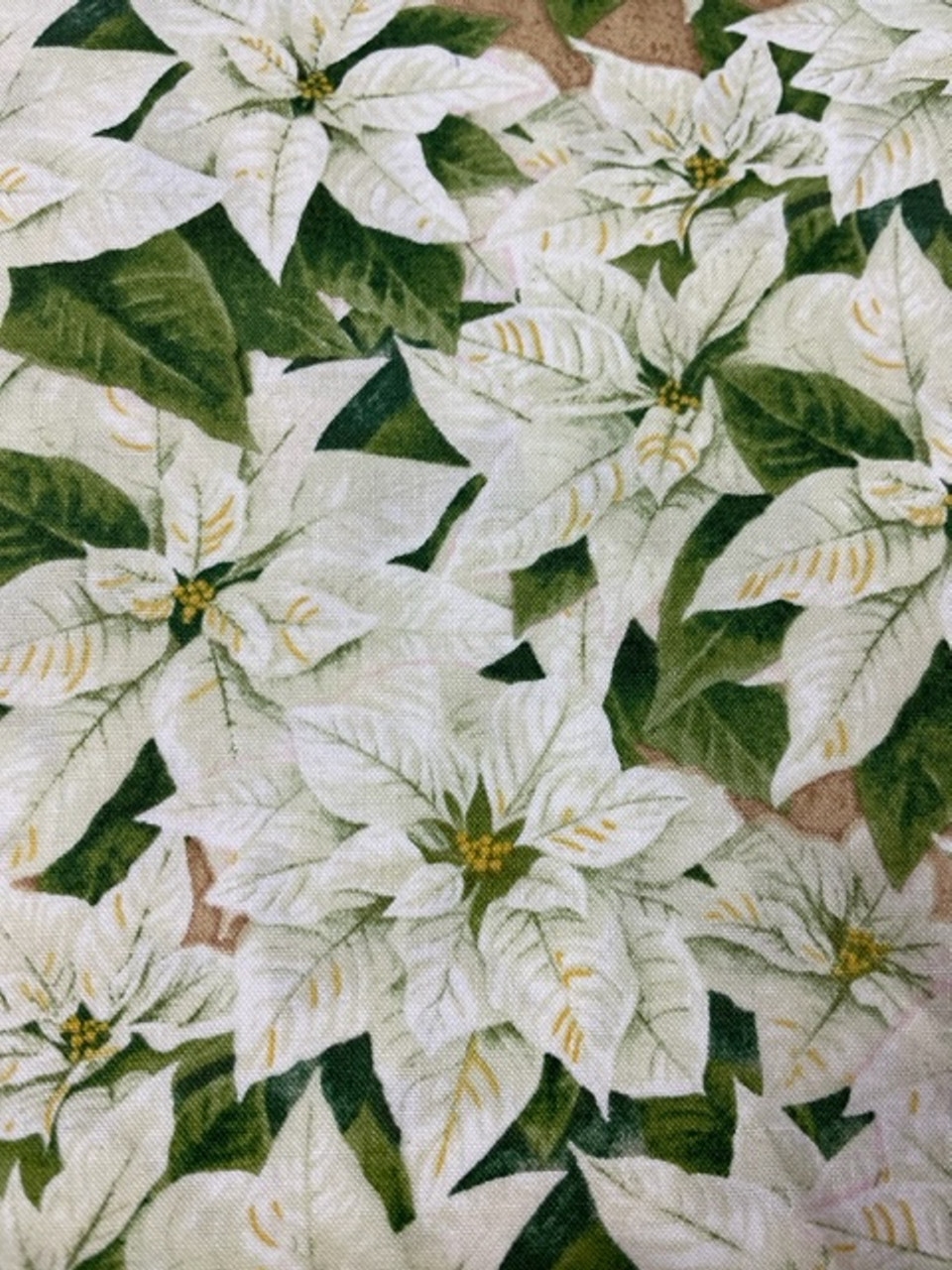 Cotton Fabrics White Flowers (Closeout Item)